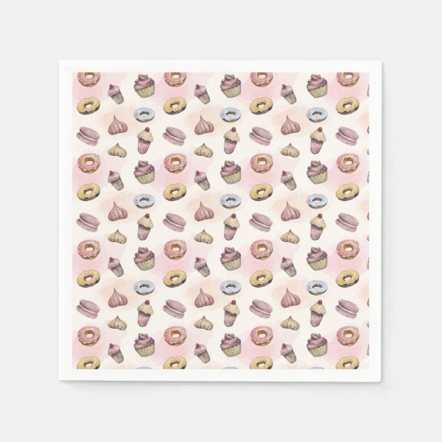 Doughnuts Cupcakes Cute Gift for Baker Birthday Pa Napkin (Front)
