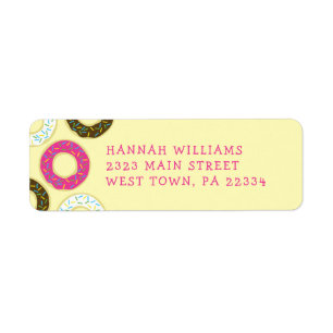Doughnuts Cute Kid's Return Address Label