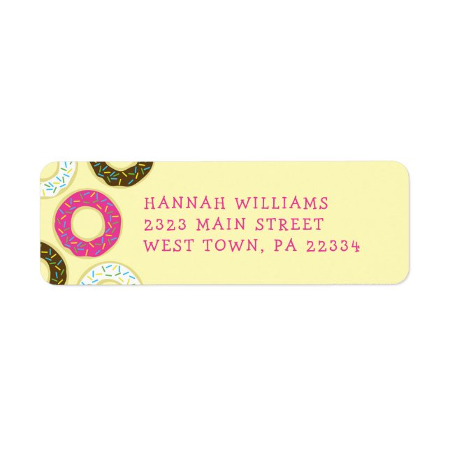 Doughnuts Cute Kid's Return Address Label (Front)