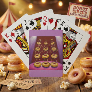 Doughnuts Dancing Whimsical Doughnut Characters Playing Cards