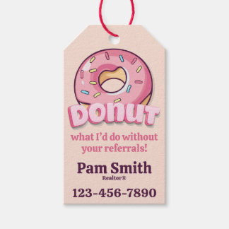 Doughnuts, Doughnut, Coffee, Realtor Pop-by Referr Gift Tags