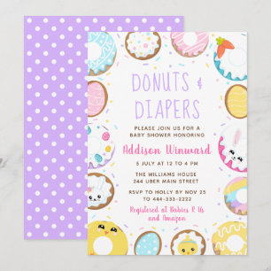Doughnuts Easter Baby Shower Invitation