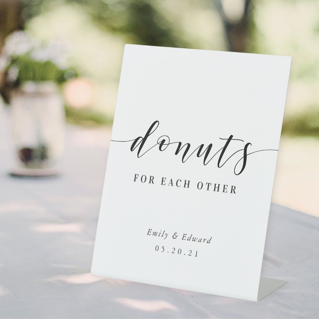 Doughnuts for Each Other Wedding Doughnut Table Pedestal Sign (Creator Uploaded)