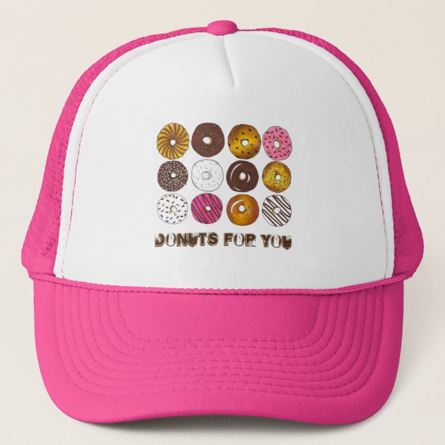 Doughnuts for You Valentine's Day Doughnut Doughnu Trucker Hat (Front)