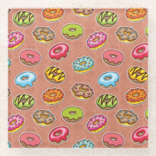 Doughnuts glass coaster