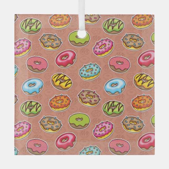 Doughnuts  glass ornament (Front)