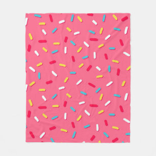 Doughnut's glaze seamless pattern, pink background fleece blanket