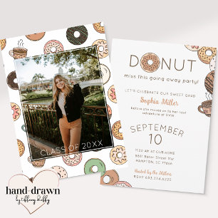 Doughnuts Graduate Photo Farewell Party Invitation