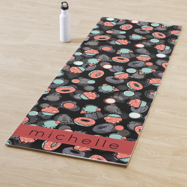 Doughnuts, Ice Cream, Cupcakes, Dessert, Your Name Yoga Mat (In Situ)