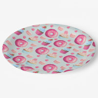 Doughnuts Macarons And Cupcake Pattern In Watercol