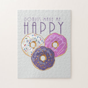 Doughnuts Make Me Happy Jigsaw Puzzle