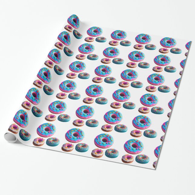 Doughnuts Pattern Wrapping Paper (Unrolled)