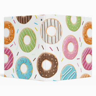 Doughnuts pink blue and bites chocolate pattern binder