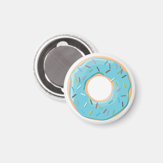 Doughnuts pink blue and bites chocolate pattern magnet (Front/Back)