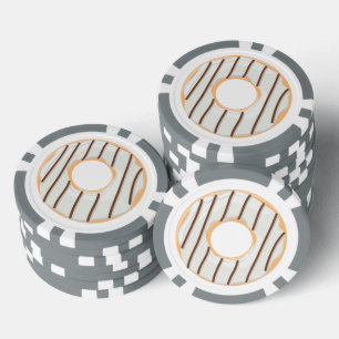 Doughnuts pink blue and bites chocolate pattern poker chips