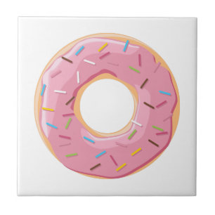 Doughnuts pink blue and bites chocolate pattern tile