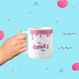 Doughnuts Pink Frosting Sprinkles Drip Coffee Mug