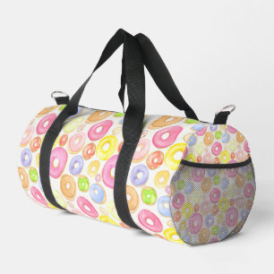 Doughnuts Pink, Yellow and Green Duffle Bag