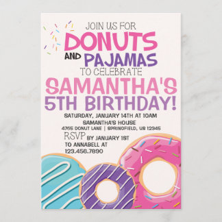 Doughnuts & Pyjamas Birthday Invitation | 5x7
