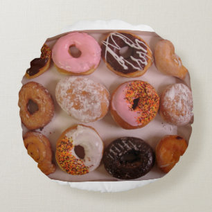 Doughnuts! Round Pillow