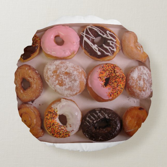 Doughnuts! Round Pillow (Front)