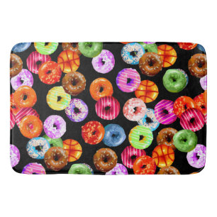 Doughnuts seamless pattern + your backgr. & ideas bath mat