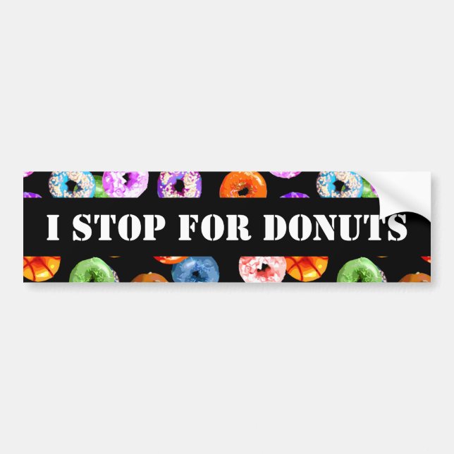 Doughnuts seamless pattern + your backgr. & ideas bumper sticker (Front)