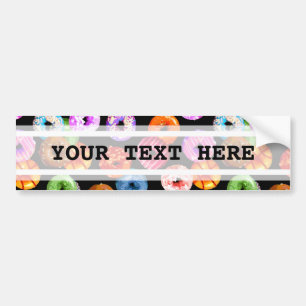 Doughnuts seamless pattern + your backgr. & ideas bumper sticker