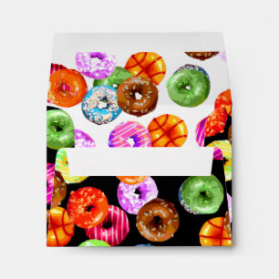 Doughnuts seamless pattern + your backgr. & ideas envelopes