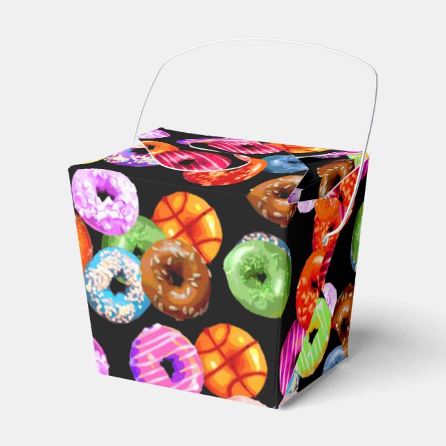 Doughnuts seamless pattern + your backgr. & ideas favor box (Front Side)
