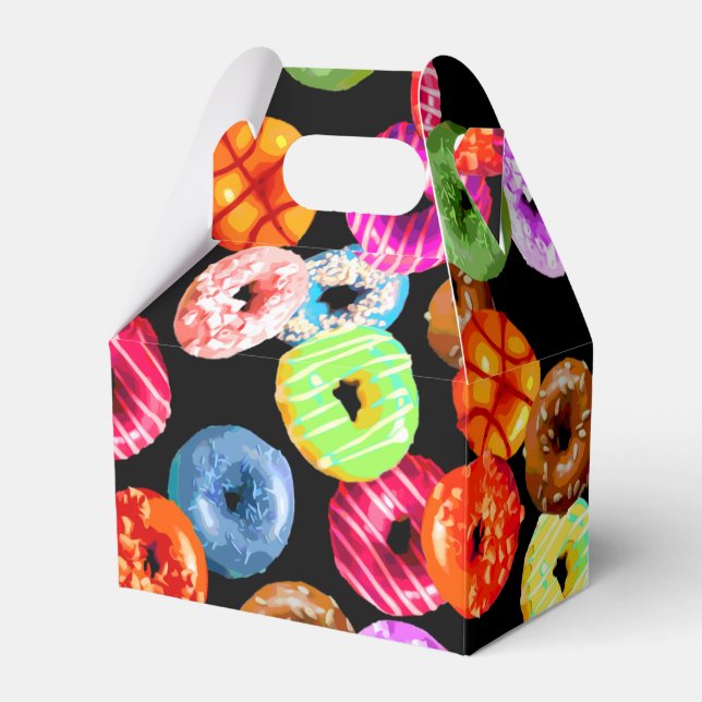 Doughnuts seamless pattern + your backgr. & ideas favor box (Front Side)
