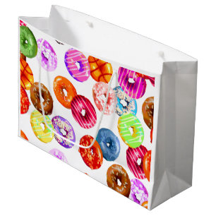 Doughnuts seamless pattern + your backgr. & ideas large gift bag