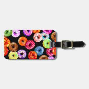 Doughnuts seamless pattern + your backgr. & ideas luggage tag