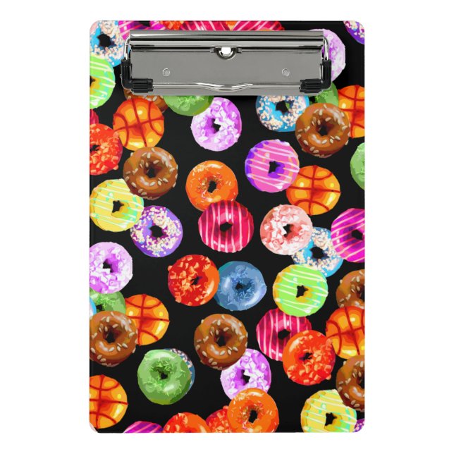 Doughnuts seamless pattern + your backgr. & ideas mini clipboard (Front)