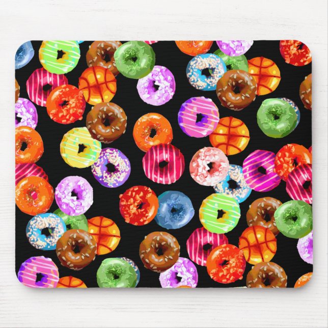 Doughnuts seamless pattern + your backgr. & ideas mouse pad (Front)