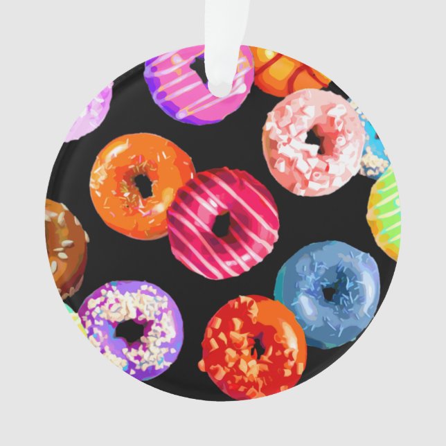 Doughnuts seamless pattern + your backgr. & ideas ornament (Front)
