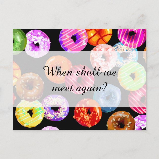 Doughnuts seamless pattern + your backgr. & ideas postcard (Front)