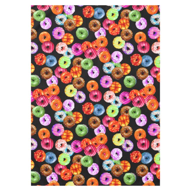 Doughnuts seamless pattern + your backgr. & ideas tablecloth (Front)