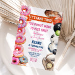 Doughnuts Sports Balls Siblings Joint Birthday Par Invitation<br><div class="desc">EDITABLE Doughnuts Sports Balls Siblings Joint Birthday Party Invitation
Elegant Girl Sister Doughnut Birthday Party, Boy Sports Balls Birthday Party
Can be used for the birthday of any age invitation.</div>