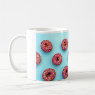 doughnuts sprinkles on doughnuts pink blue  coffee mug