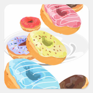 Doughnuts Square Sticker