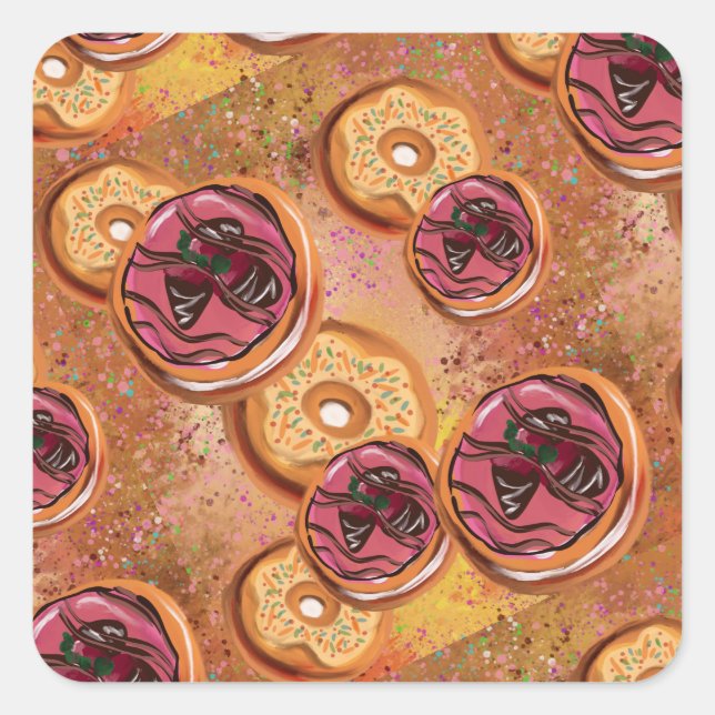 Doughnuts Square Sticker (Front)