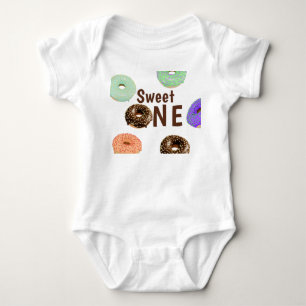 Doughnuts Sweet One 1st Birthday Baby Bodysuit