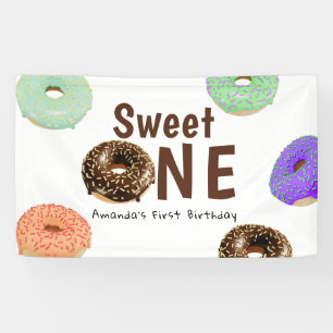 Doughnuts Sweet One 1st Birthday Banner