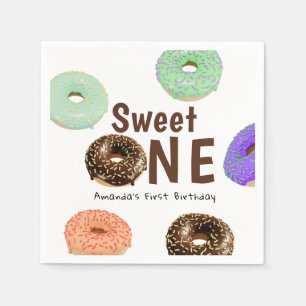Doughnuts Sweet One 1st Birthday Napkin