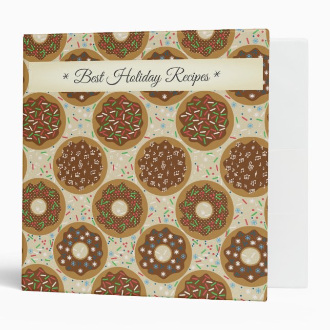 Doughnuts Theme Best Holiday Recipes Binder (Front/Inside)