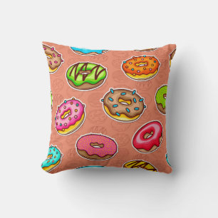 Doughnuts Throw Pillow