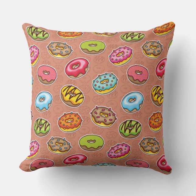 Doughnuts  throw pillow (Front)