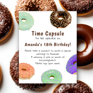 Doughnuts Time Capsule 1st birthday Poster