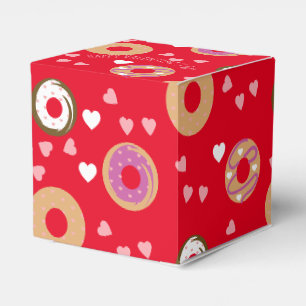 Doughnuts Valentine's Day Hearts Red Pink Favor Box